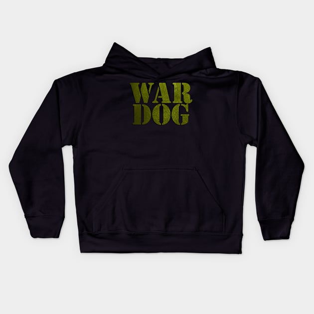 War Dog Army Soldier Veteran Kids Hoodie by Scar